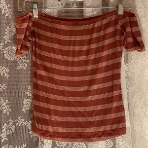 Striped off the shoulder top